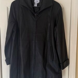 Classic Midnight Leather Coat